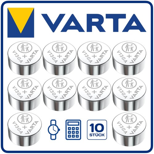 10x knopfzellen varta v13ga - 10x,