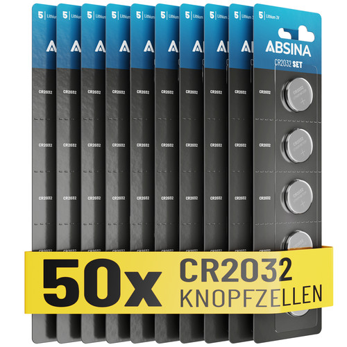 Absina knopfzellen cr2032 - knopfzellen, 3v