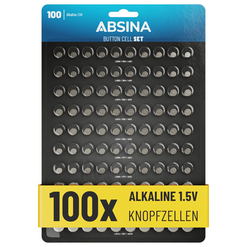 Absina 100er pack - pack, knopfzellen